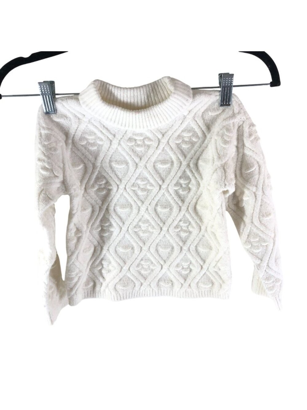 Tucker & Tate Toddler Sweater Cable Knit Crew Neck White 3